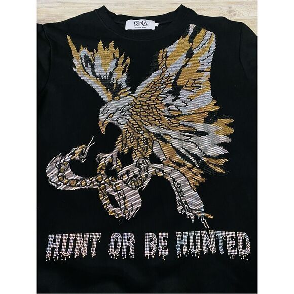 DNA Premium Wear Streetwear Rhinestone Eagle Sweatshirt Size M - Picture 3 of 7